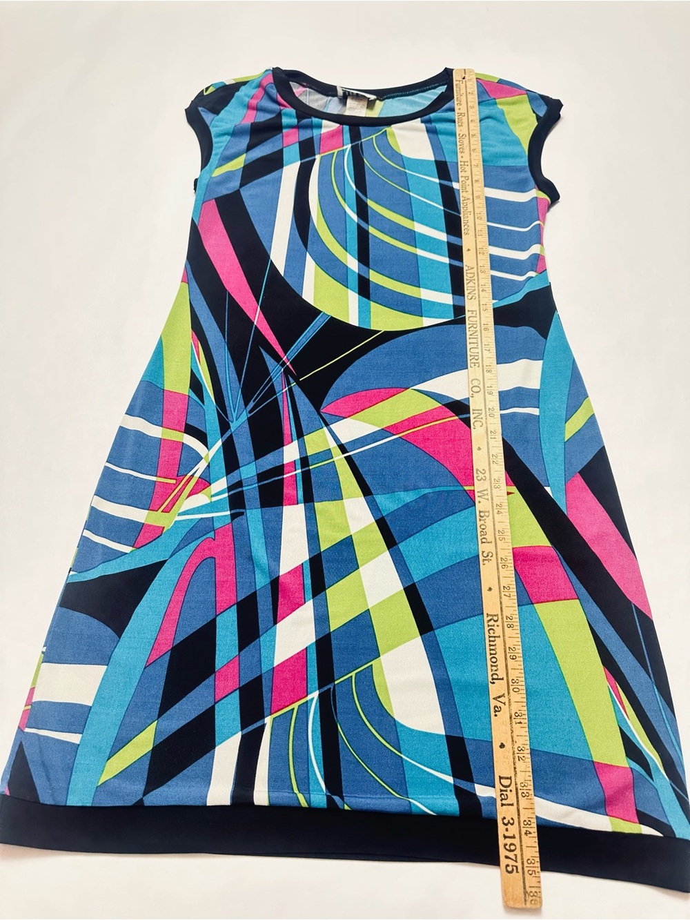 Y2K Abstract Geometric Shift Dress Mod Art Teacher Dopamine Colorful Sz 4 - Picture 7 of 11